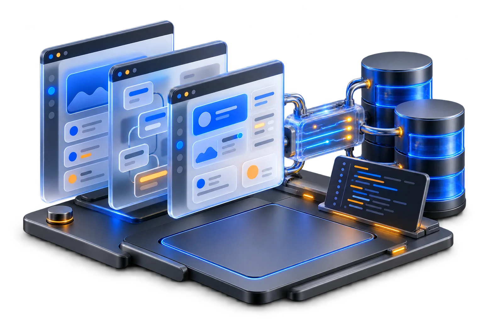 Application with user interface, API and database
